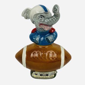 Vintage 1970s Jim Beam Republican Elephant Football Ceramic Decanter Empty GOP